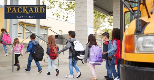 group of kids going to school