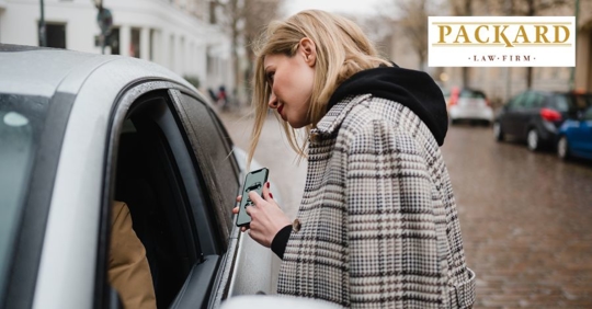 woman using rideshare