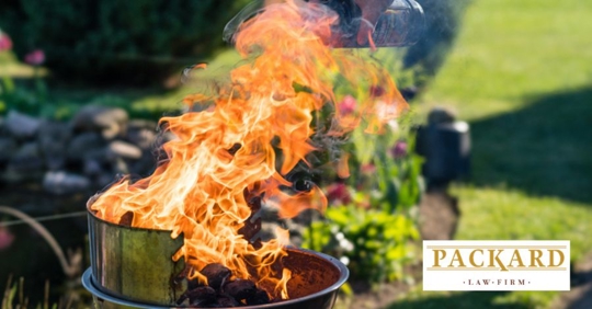 fire on a grill